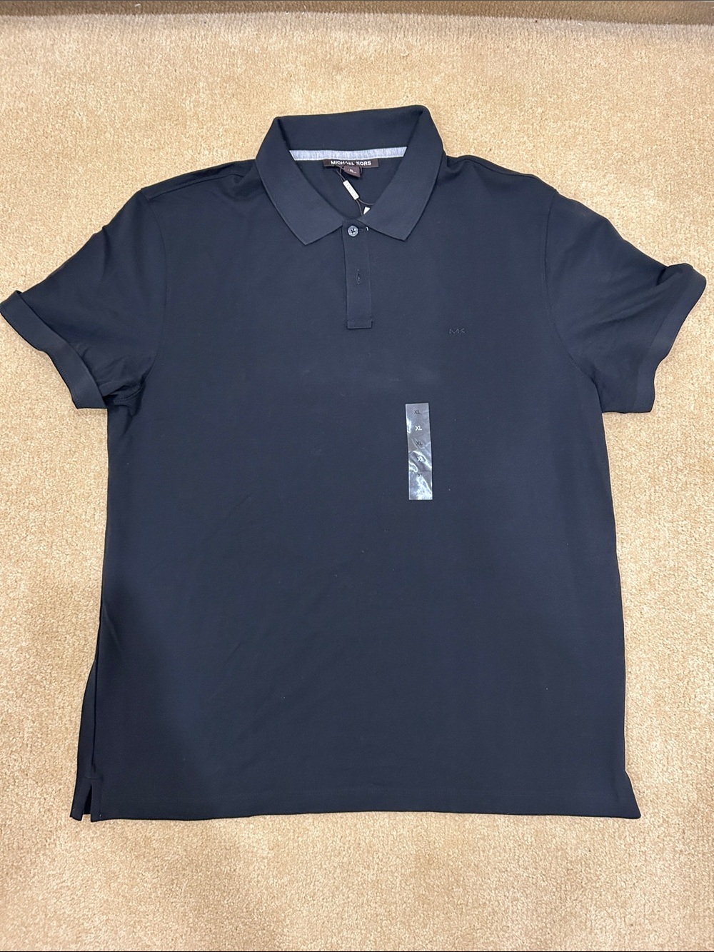 New Micheal Kors Men's Black Short-Sleeve Polo